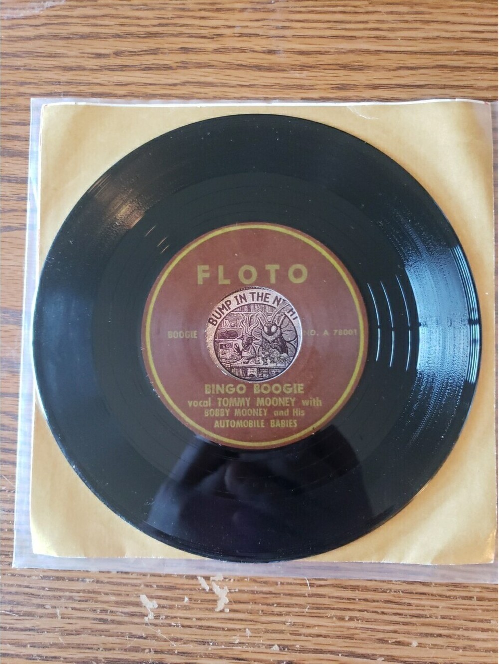 Tommy & Bobby Mooney Bingo Boogie/ That's My Baby Floto Repro 7" 45 RPM Record